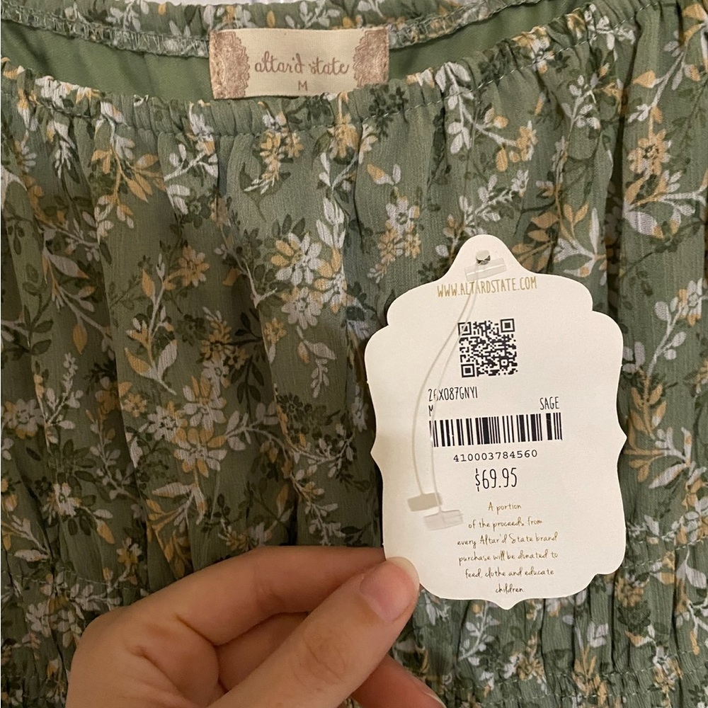NWT Altar’d State Sage Mini Dress - Picture 2 of 2